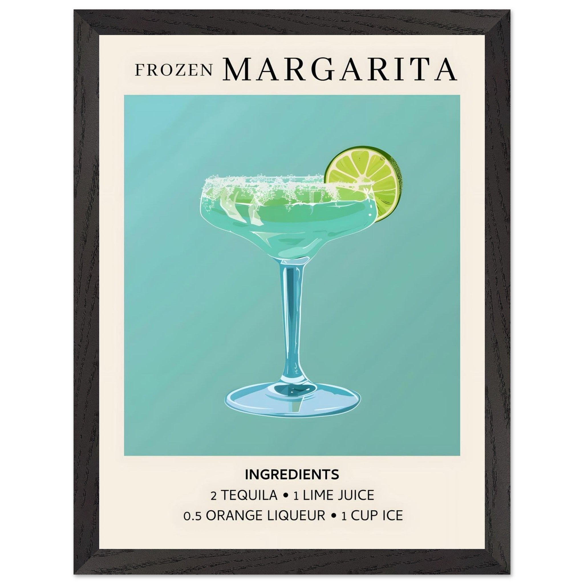Artfulprints Poster met Lijst Frozen Margarita cocktail II - Ingrediën