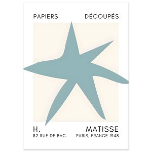 Artfulprints Poster Matisse – Star of the sea turquoise – 50×70 cm – T Artfulprints Poster Matisse – Star of the sea turquoise – 50×70 cm – T