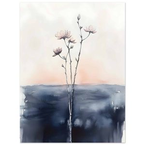Artfulprints Poster Boho – Misty blossom – 30×40 cm – Zwart / Wit Artfulprints Poster Boho – Misty blossom – 30×40 cm – Zwart / Wit