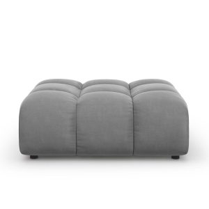 Cosmopolitan Design Poef Sky flueel, lichtgrijs – 80x102x43cm Cosmopolitan Design Poef Sky flueel, lichtgrijs – 80x102x43cm