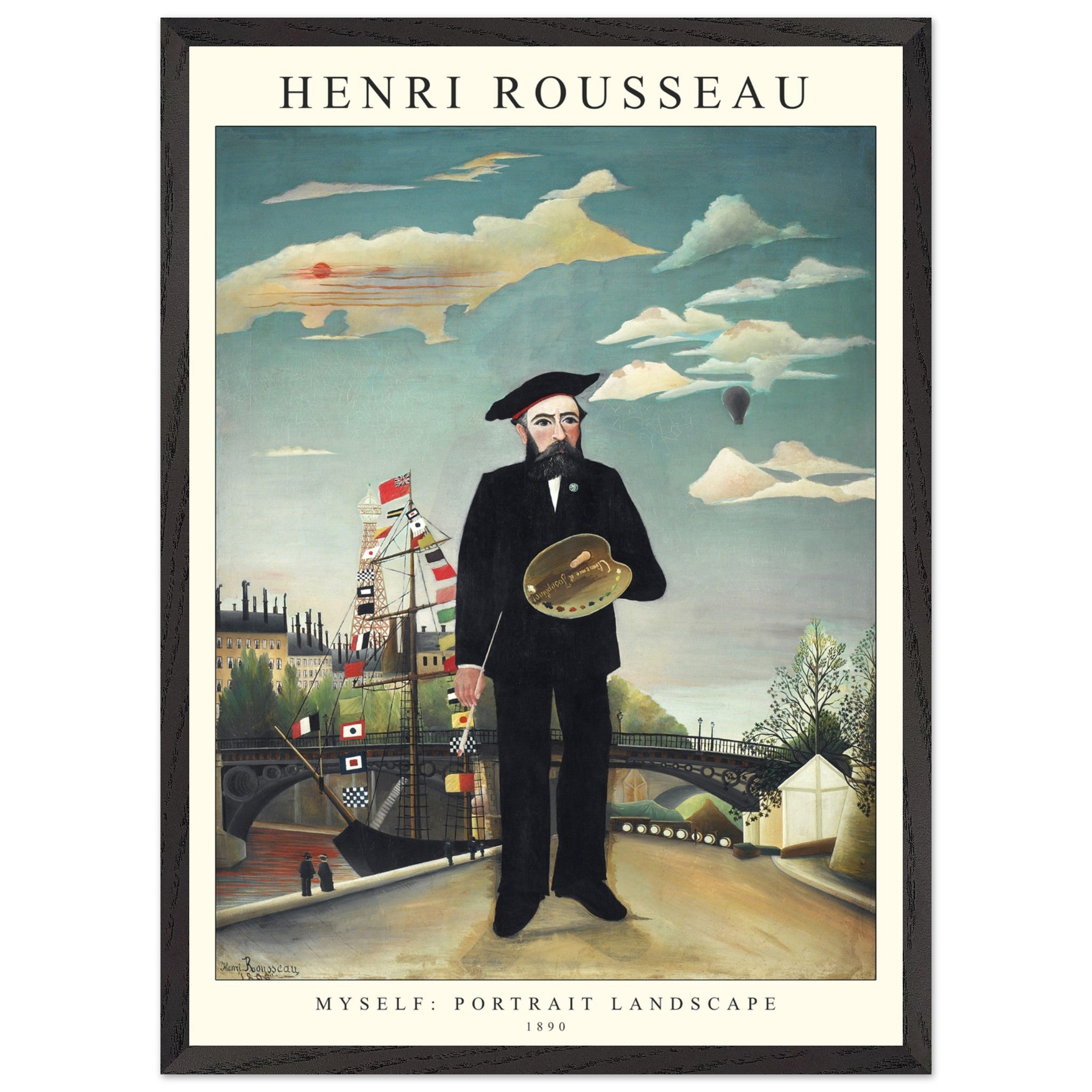 Artfulprints Poster met Lijst Henri Rousseau - Portrait landscape - 50