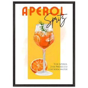Artfulprints Poster met Lijst Aperol Spritz – Yellow – 50×70 cm – Geel