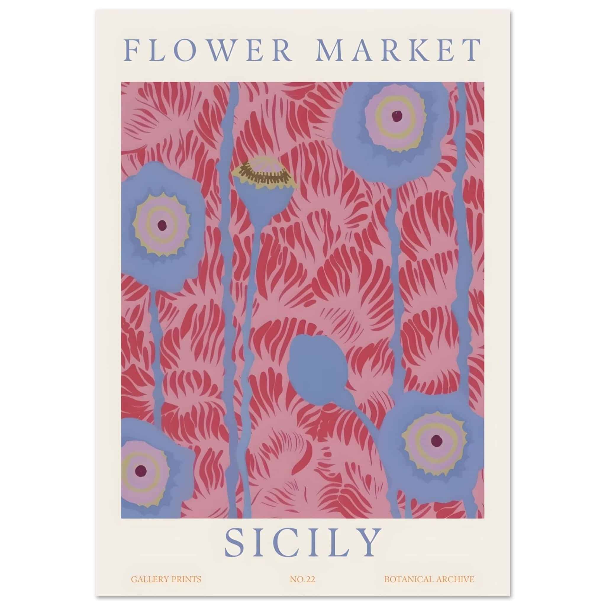 Artfulprints Flower market - Sicily poster A4 21x29.7 cm