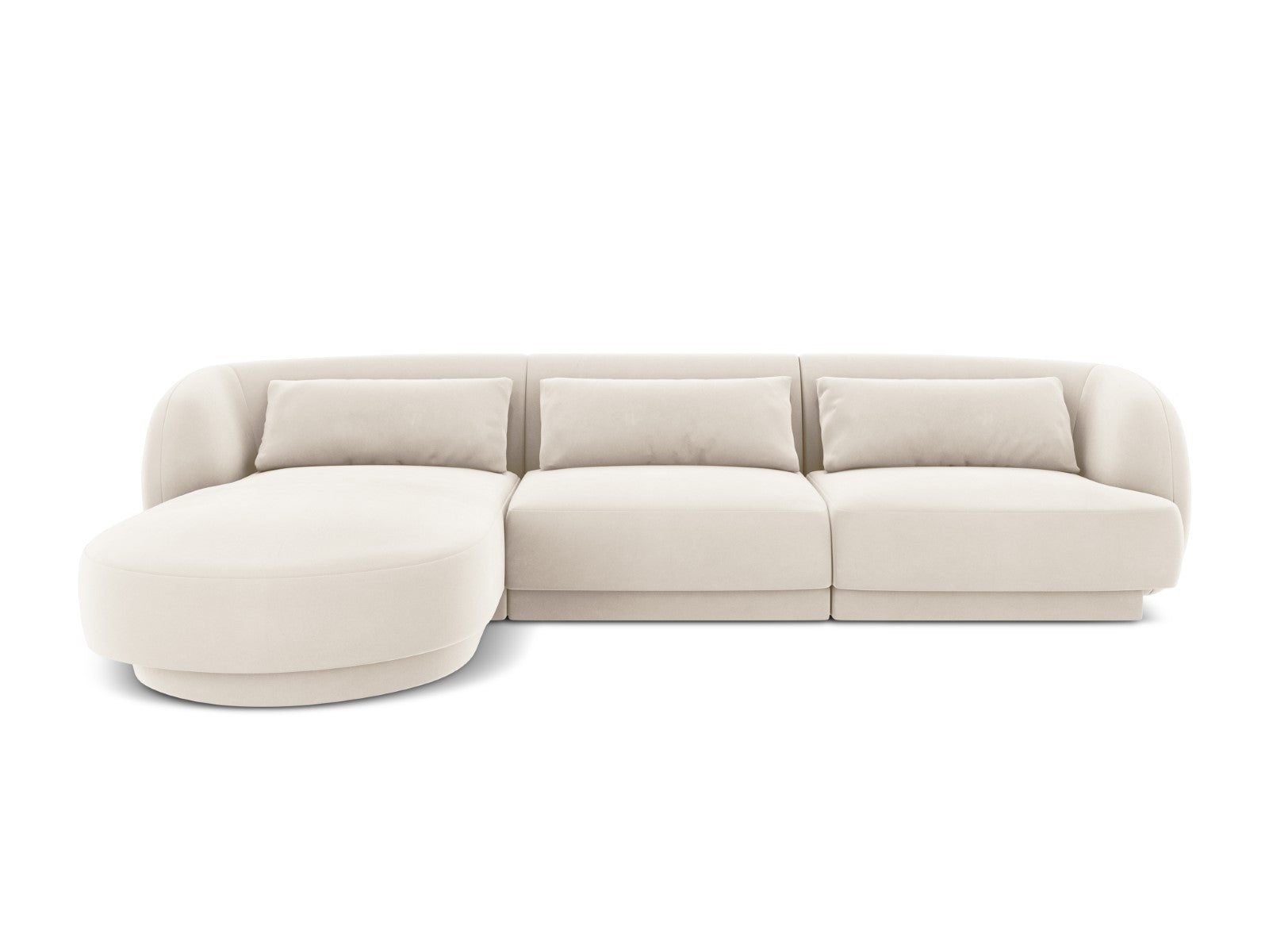 Cosmopolitan Design linker hoekbank Tulum 4-zits, flueel, lichtbeige -