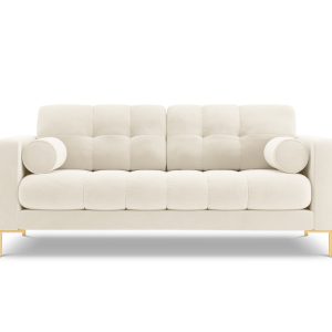 Cosmopolitan Design Bank Bali 2-zits, flueel, lichtbeige – 96x152x75cm Cosmopolitan Design Bank Bali 2-zits, flueel, lichtbeige – 96x152x75cm