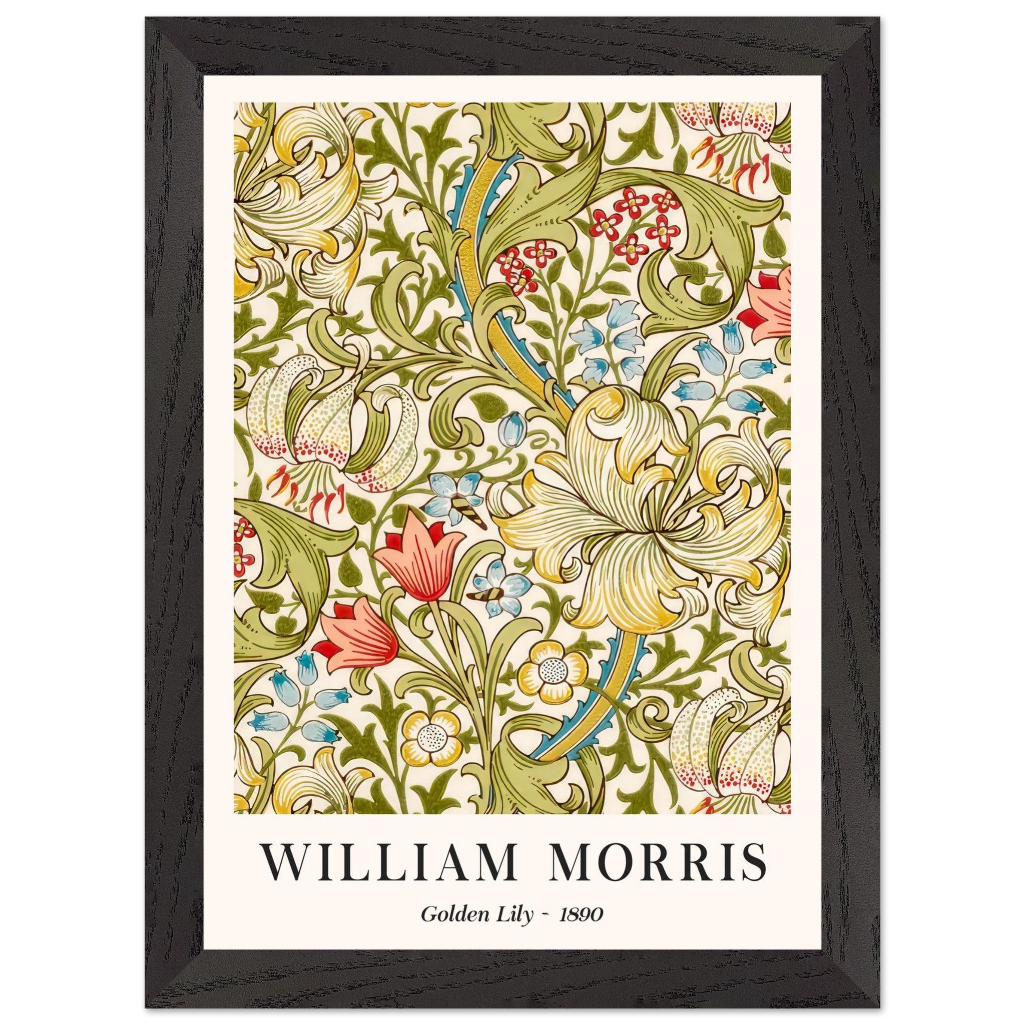 Artfulprints Poster met Lijst William Morris - Golden lilly 1890 - A4