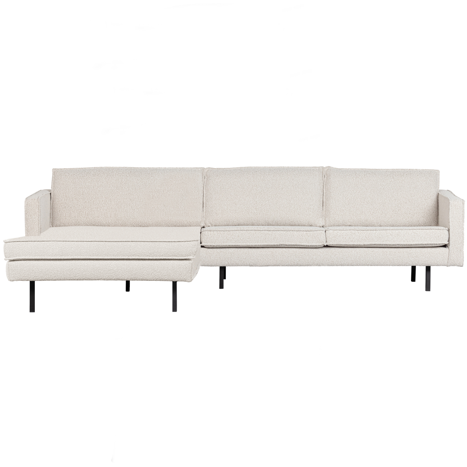WOOOD chaise longue links Rodeo - Bouclé - Naturel - 85x300x155