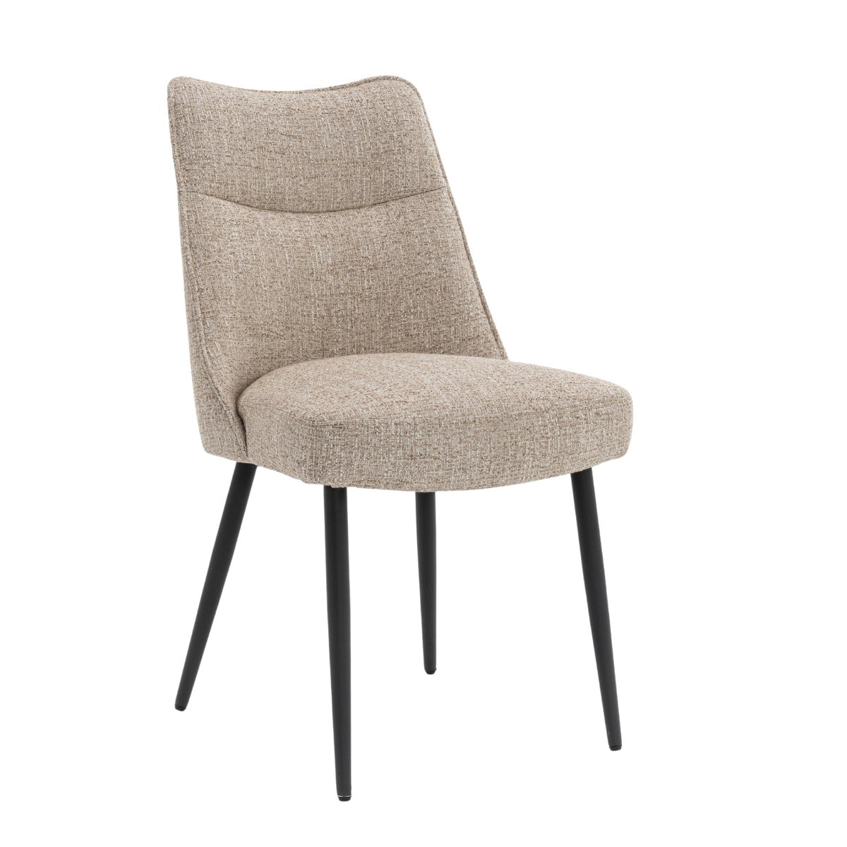 DÉJA Living Eetkamerstoel Meau - Beige/Zwart - Zithoogte 47cm - Set va