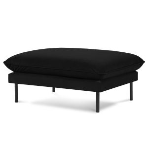 Cosmopolitan Design Poef Vienna flueel, zwart – 73x93x43cm Cosmopolitan Design Poef Vienna flueel, zwart – 73x93x43cm