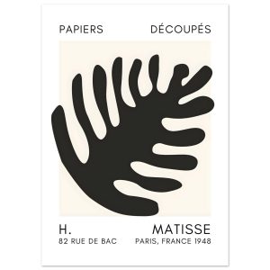 Artfulprints Poster Matisse – Coral bloom black – 50×70 cm – Zwart Artfulprints Poster Matisse – Coral bloom black – 50×70 cm – Zwart