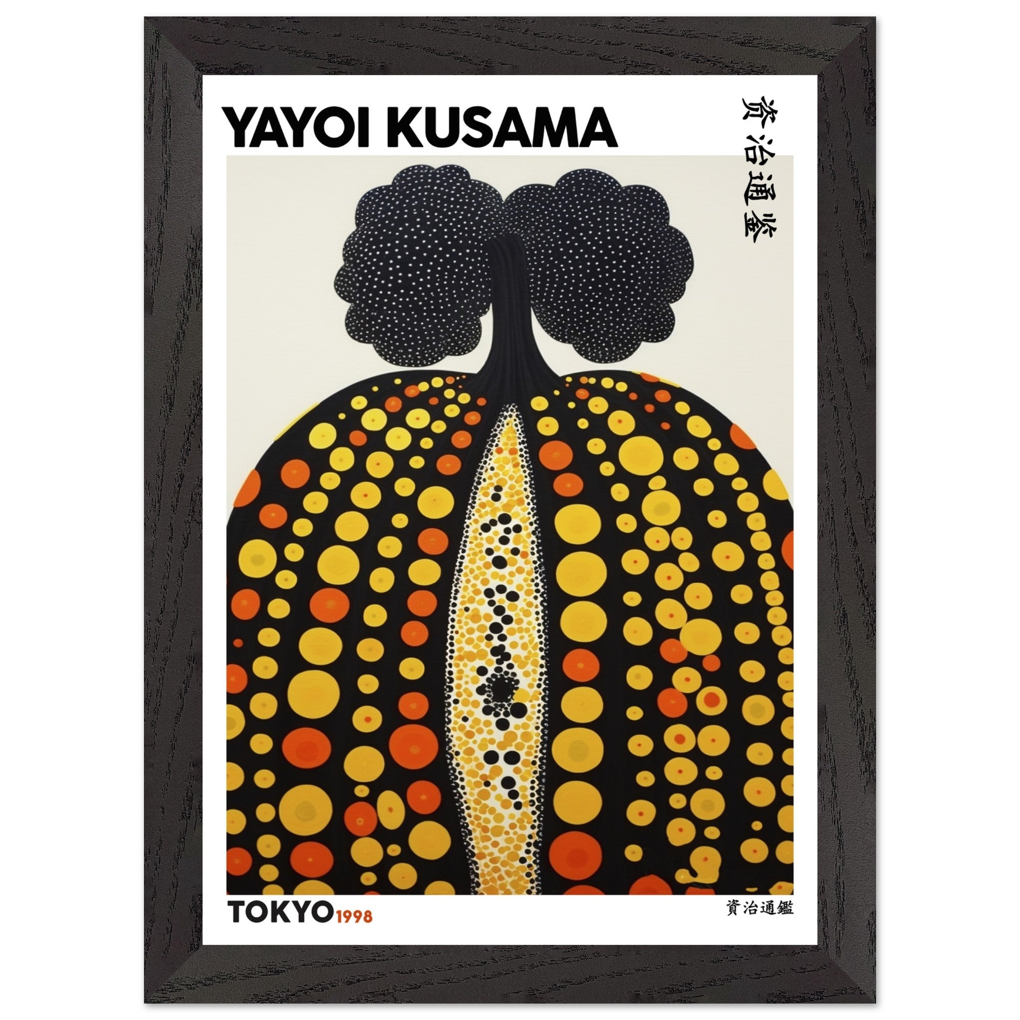 Artfulprints Poster met Lijst Yayoi Kusama - Tokyo pumpkin 1998 - A4 2