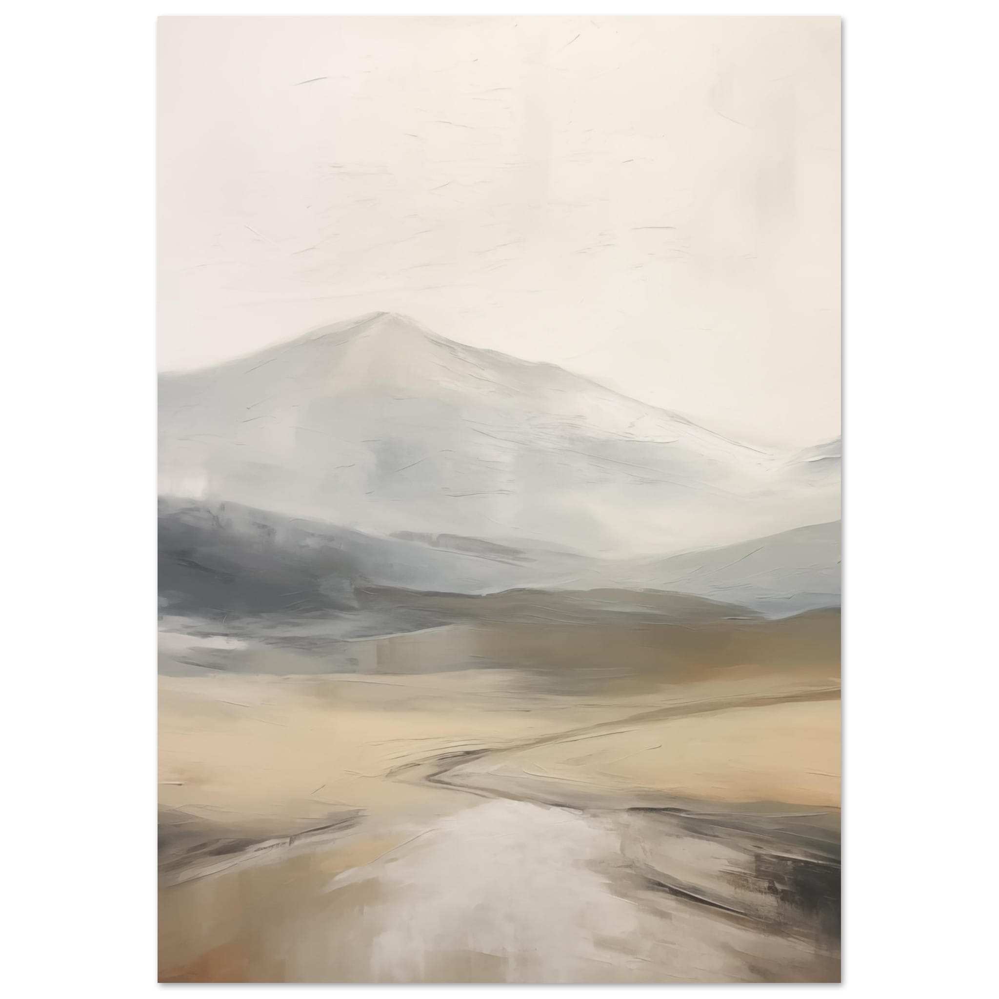 Artfulprints Poster Abstract - Fuji path - A4 21x29.7 cm - Taupe