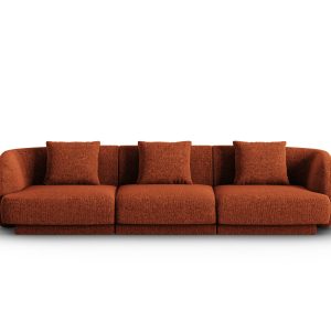 Cosmopolitan Design Bank Tulum 3-zits, chenille, terracotta – 90x255x7 Cosmopolitan Design Bank Tulum 3-zits, chenille, terracotta – 90x255x7