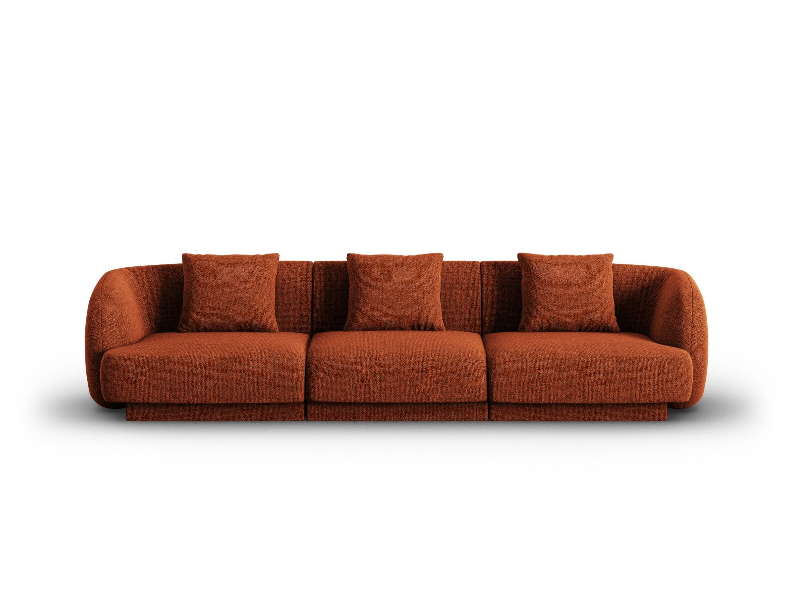 Cosmopolitan Design Bank Tulum 3-zits, chenille, terracotta - 90x255x7