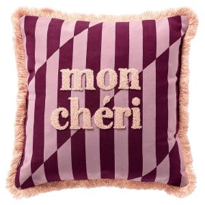 CHERIE – sierkussen 45×45 cm – gestreept – 100% katoen – Rosebud – roz CHERIE – sierkussen 45×45 cm – gestreept – 100% katoen – Rosebud – roz