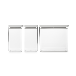 Brabantia Tasty+ Voorraadbussen stapelbaar 1,6 + 1,6 + 3,5 liter – Lig Brabantia Tasty+ Voorraadbussen stapelbaar 1,6 + 1,6 + 3,5 liter – Lig