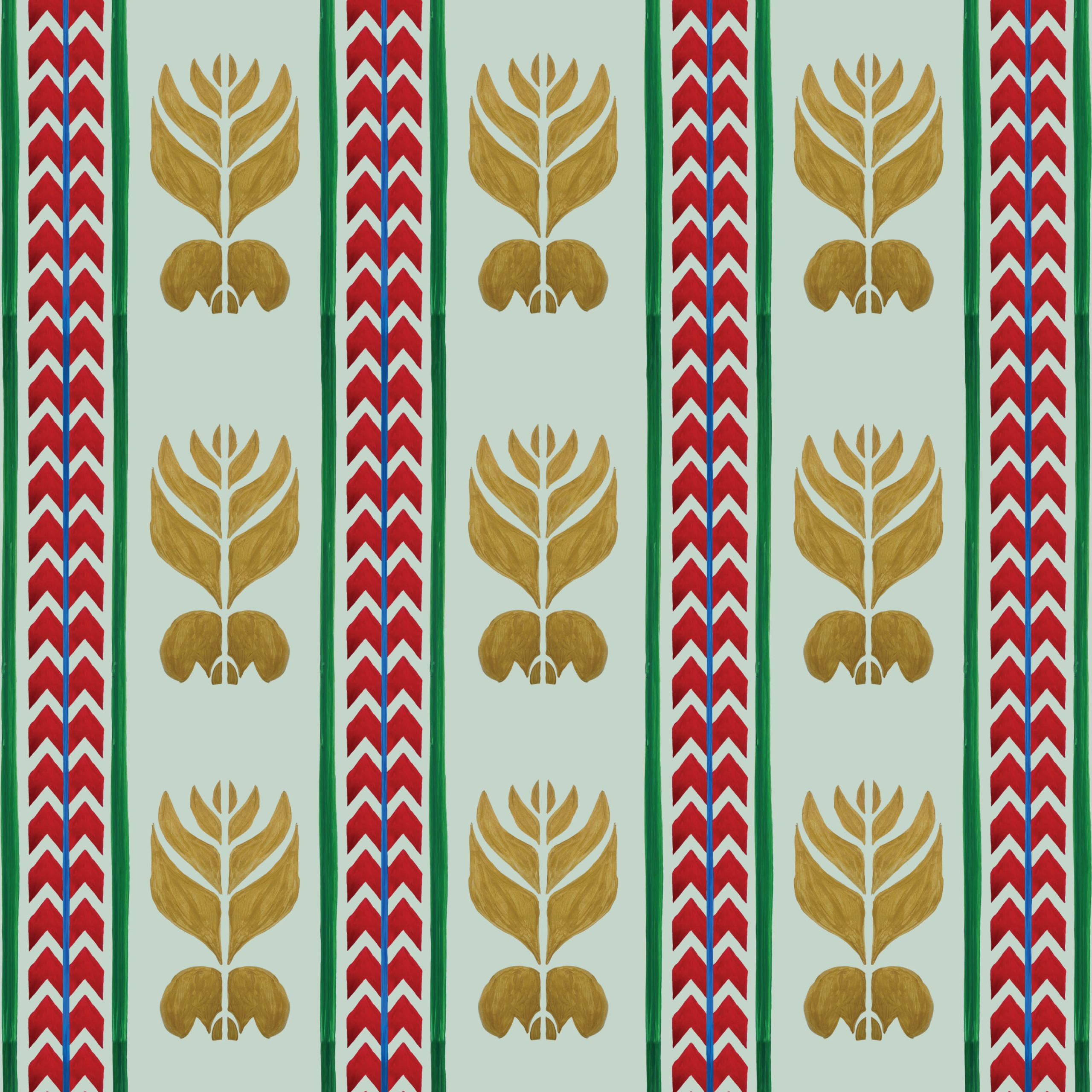 Catchii Behang Ikat Stripes Pastel blue