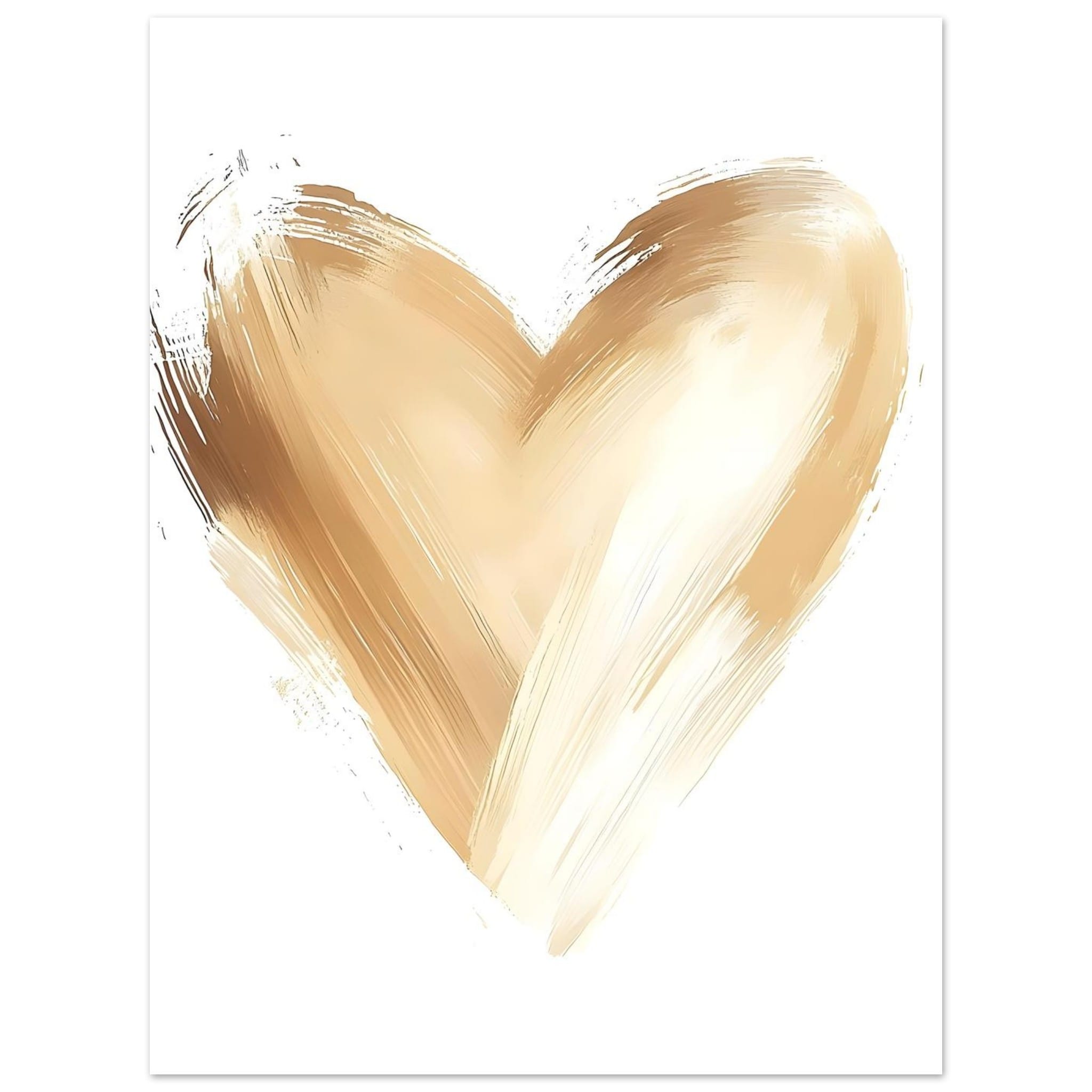 Artfulprints Poster Hart van goud - 30x40 cm - Goud