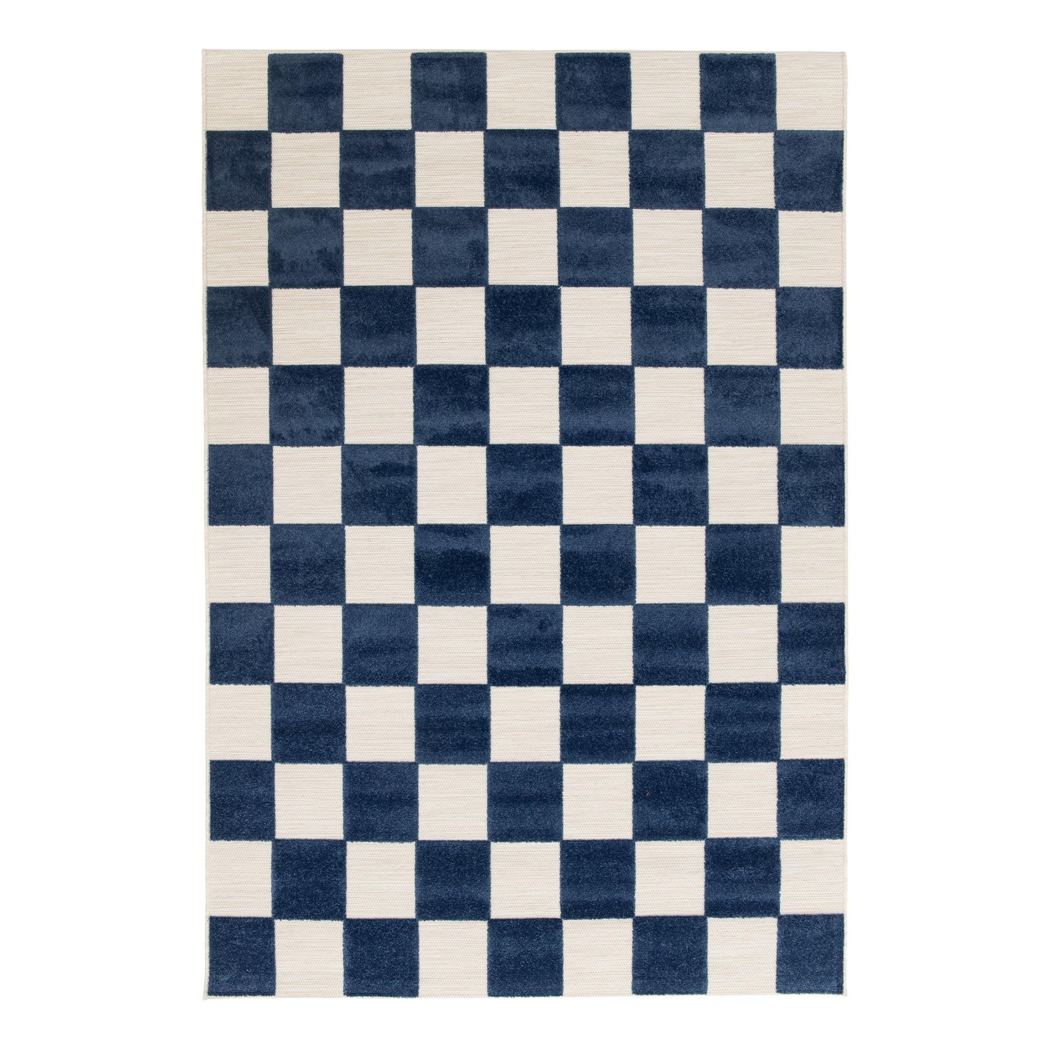 AFK Living vloerkleed Kleine Tegels - voor binnen en buiten - blauw -