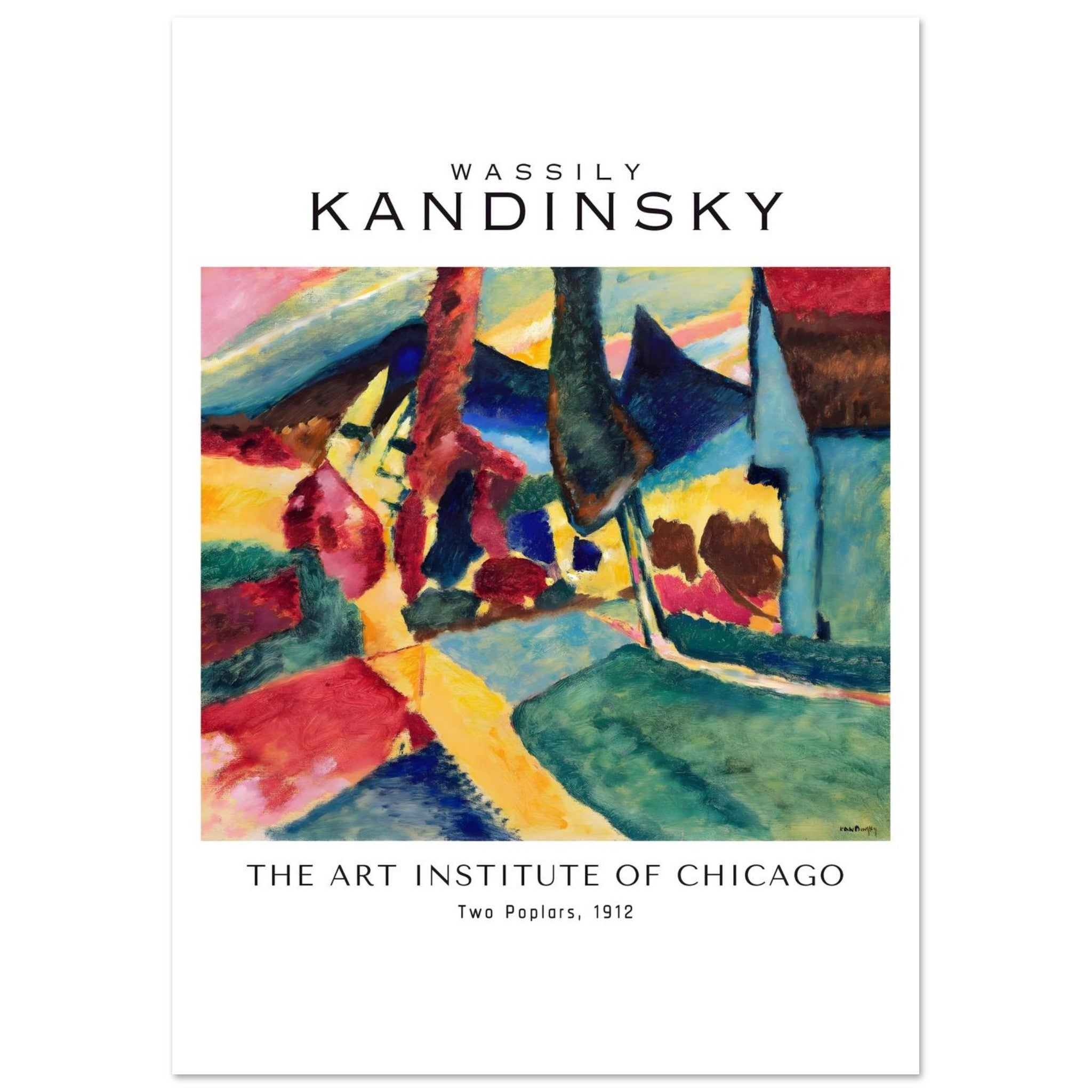 Artfulprints Wassily Kandinsky - Two poplars poster A4 21x29.7 cm
