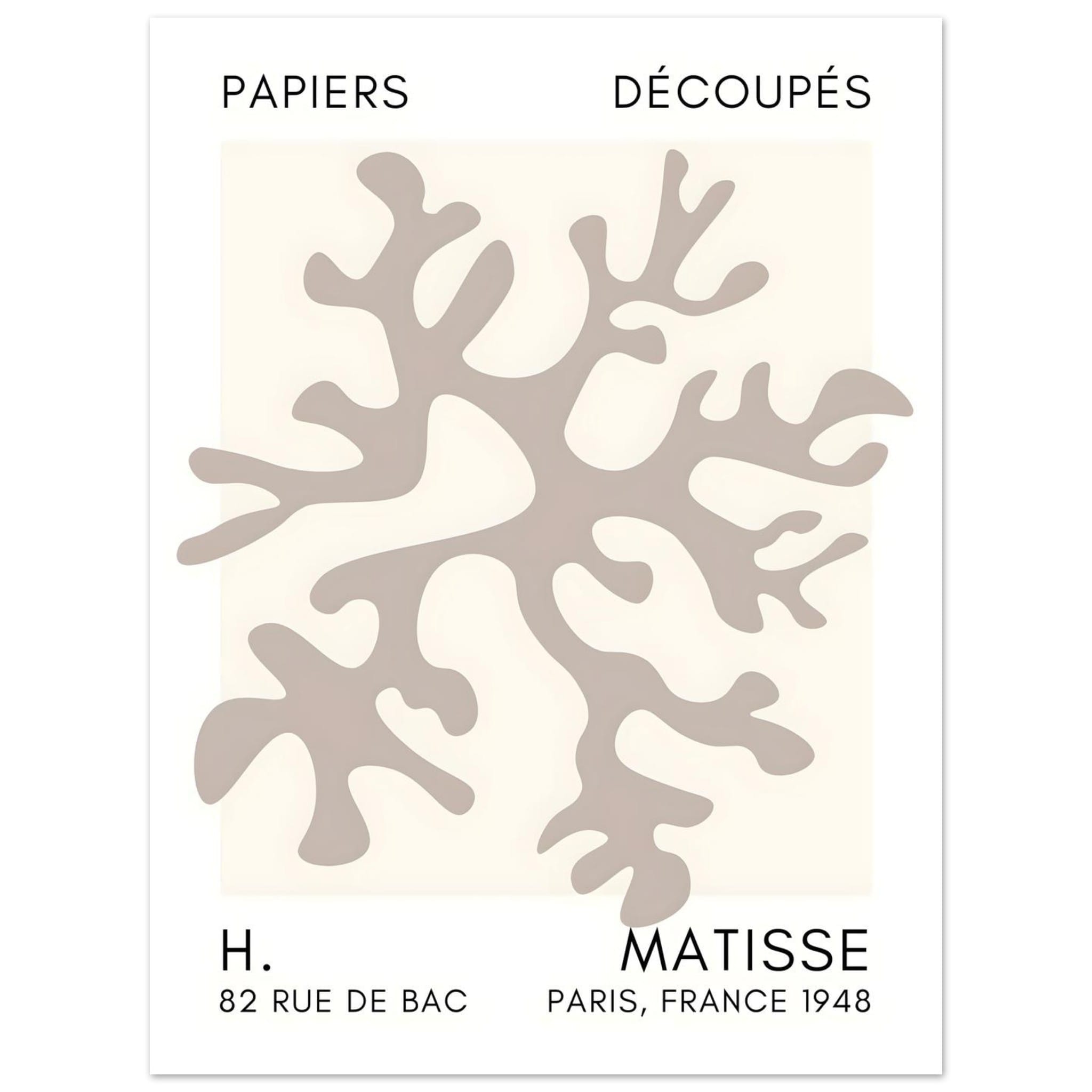Artfulprints Poster Matisse – Dreamy coral flower grey - 30x40 cm - Gr