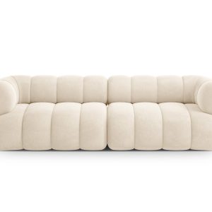 Cosmopolitan Design Bank Koge 4-zits, flueel lichtbeige – 95x240x70cm Cosmopolitan Design Bank Koge 4-zits, flueel lichtbeige – 95x240x70cm