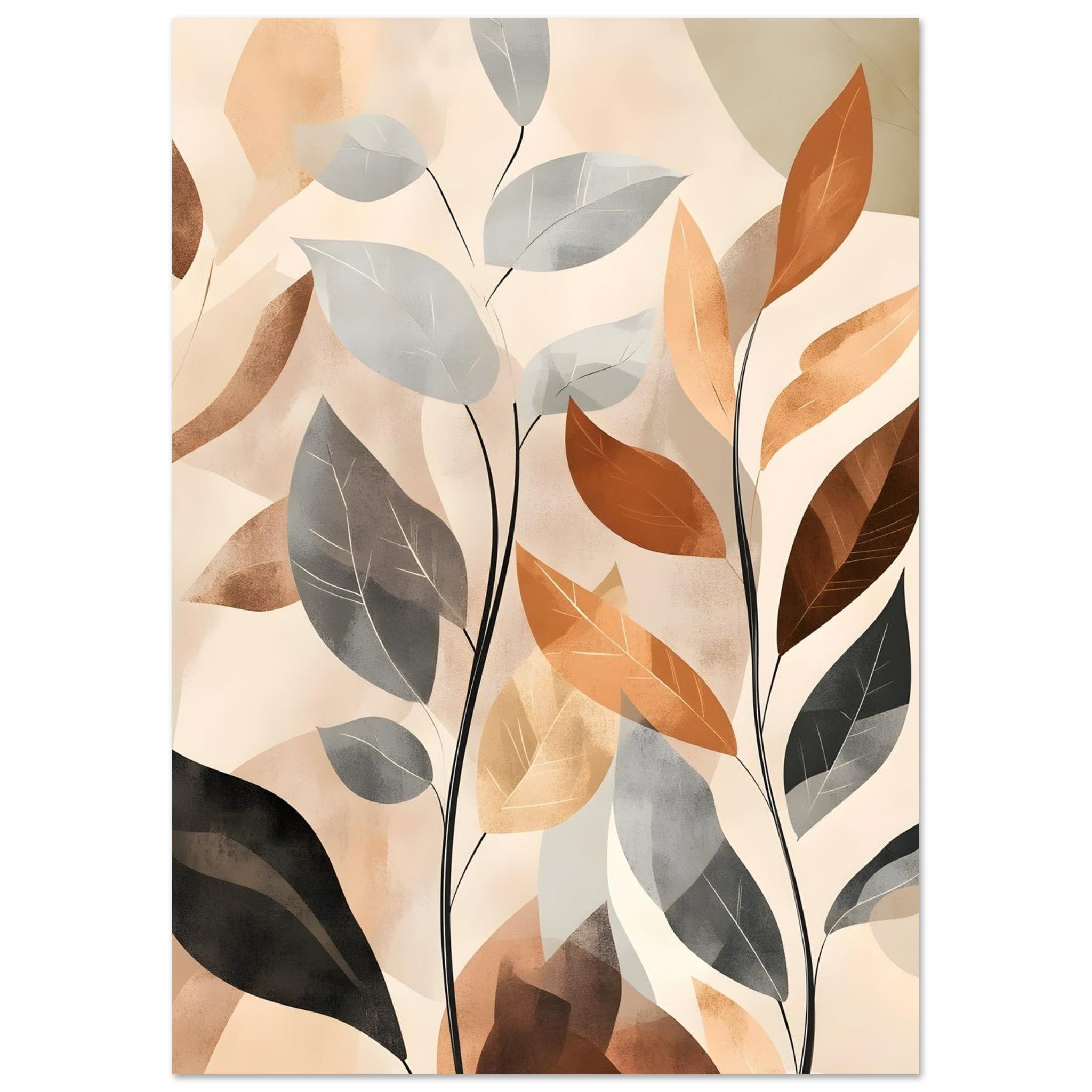 Artfulprints Poster Boho – Autumn leaves - A4 21x29.7 cm - Meerkleurig
