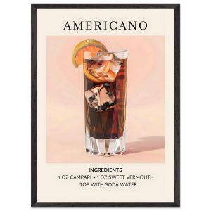 Artfulprints Poster met Lijst Americano cocktail – Ingrediënten – 50×7 Artfulprints Poster met Lijst Americano cocktail – Ingrediënten – 50×7