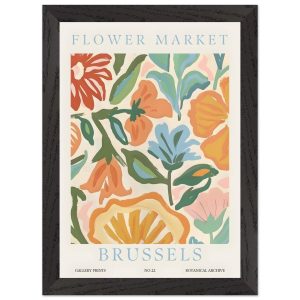 Artfulprints Poster met Lijst Flower market – Brussels – A4 21×29.7 cm Artfulprints Poster met Lijst Flower market – Brussels – A4 21×29.7 cm