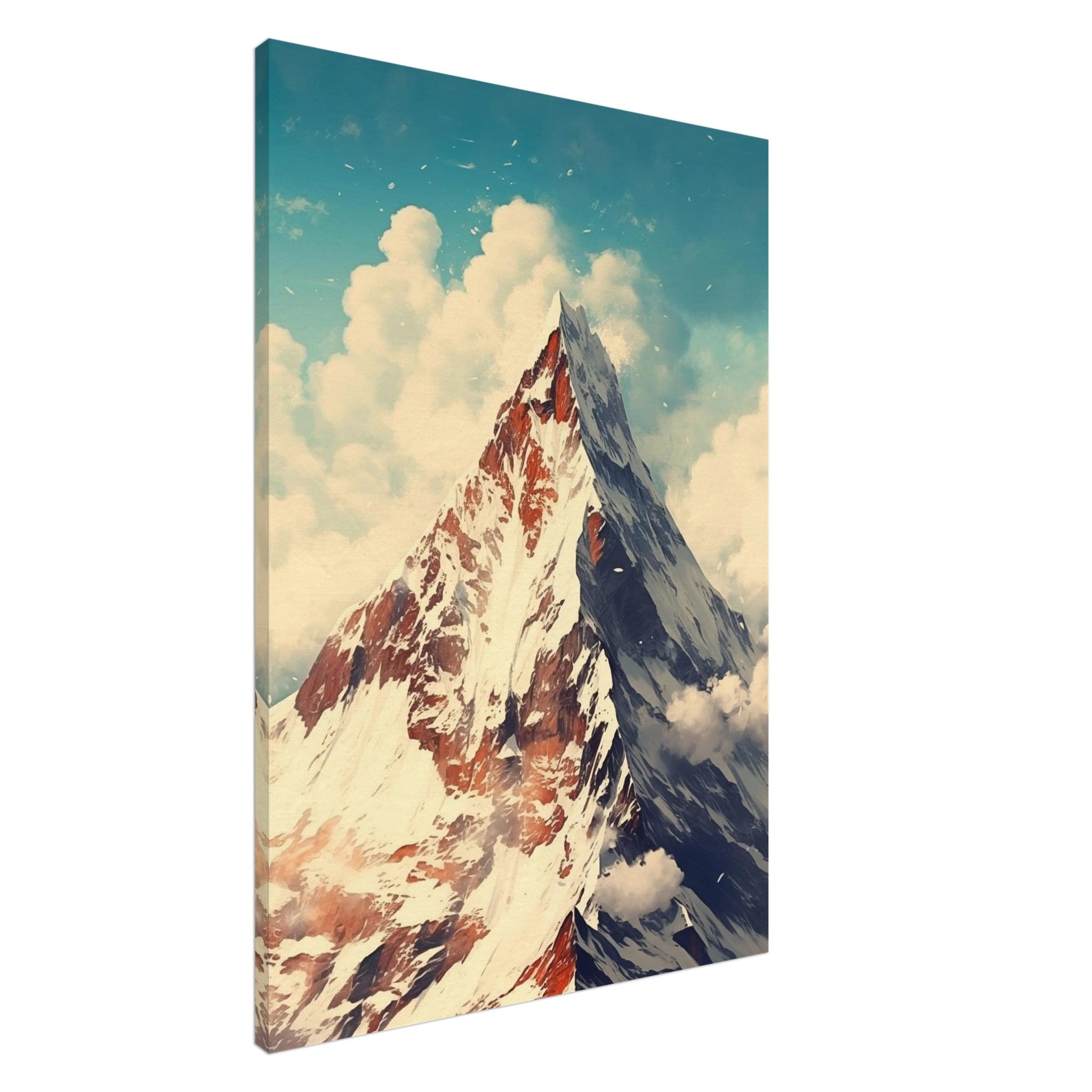 Artfulprints Canvas Top of the mountain canvas - 80x120 cm - Wit