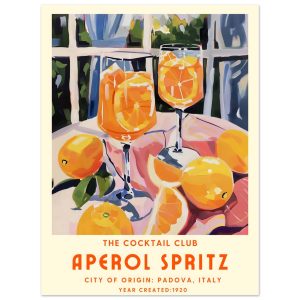 Artfulprints Poster Aperol Spritz – The cocktail club II – 30×40 cm – Artfulprints Poster Aperol Spritz – The cocktail club II – 30×40 cm –