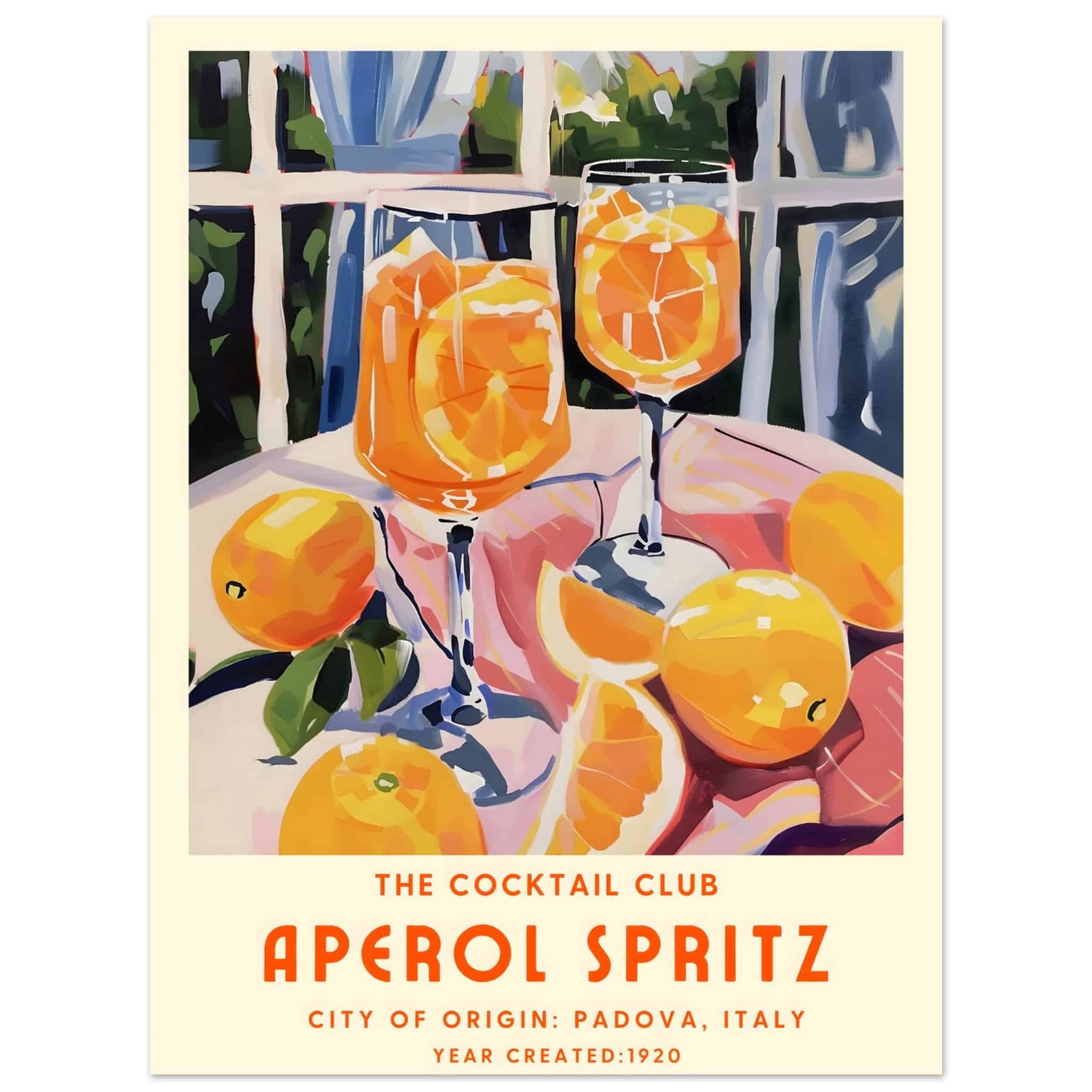 Artfulprints Poster Aperol Spritz - The cocktail club II - 30x40 cm -