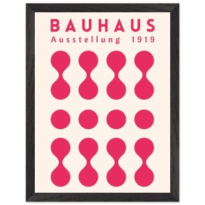 Artfulprints Poster met Lijst Bauhaus – Ausstellung fuchsia – 30×40 cm