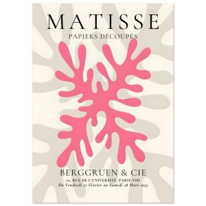 Artfulprints Poster Matisse – Pink coral – A4 21×29.7 cm – Roze