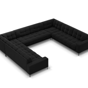 Cosmopolitan Design Panoramische bank Bali 9-zits, flueel, zwart – 256 Cosmopolitan Design Panoramische bank Bali 9-zits, flueel, zwart – 256