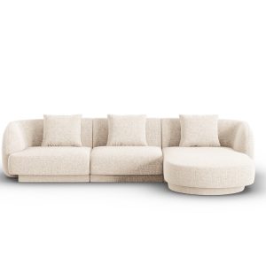 Cosmopolitan Design rechter hoekbank Tulum 4-zits, chenille, lichtbeig Cosmopolitan Design rechter hoekbank Tulum 4-zits, chenille, lichtbeig