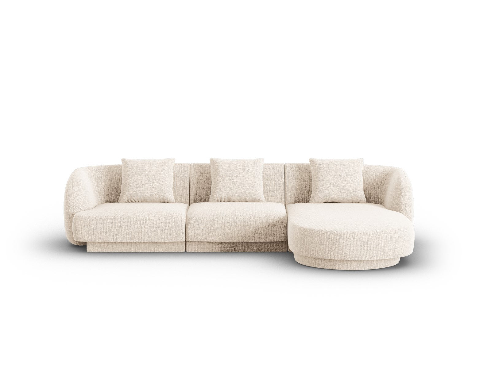 Cosmopolitan Design rechter hoekbank Tulum 4-zits, chenille, lichtbeig