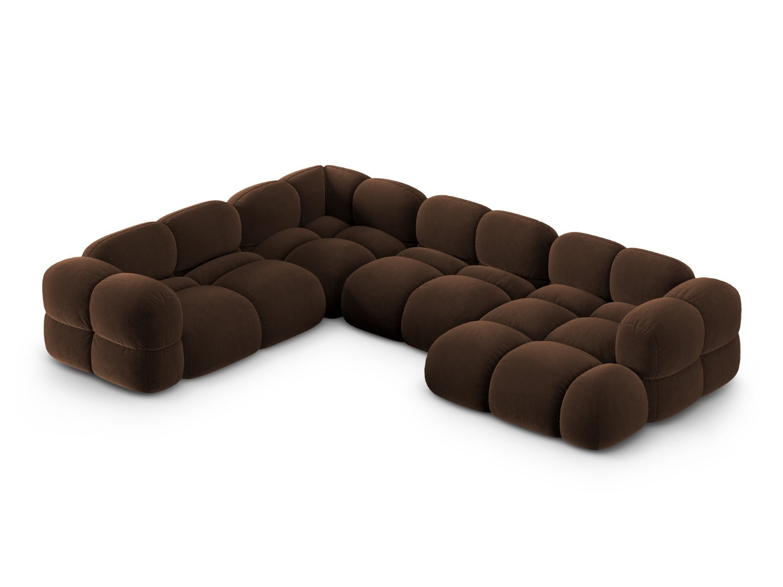 Cosmopolitan Design Panoramische hoekbank links Loretto 5-zits, flueel