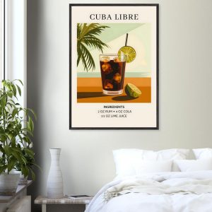 Artfulprints Poster Cuba Libre cocktail – Ingrediënten – 70×100 cm – B Artfulprints Poster Cuba Libre cocktail – Ingrediënten – 70×100 cm – B