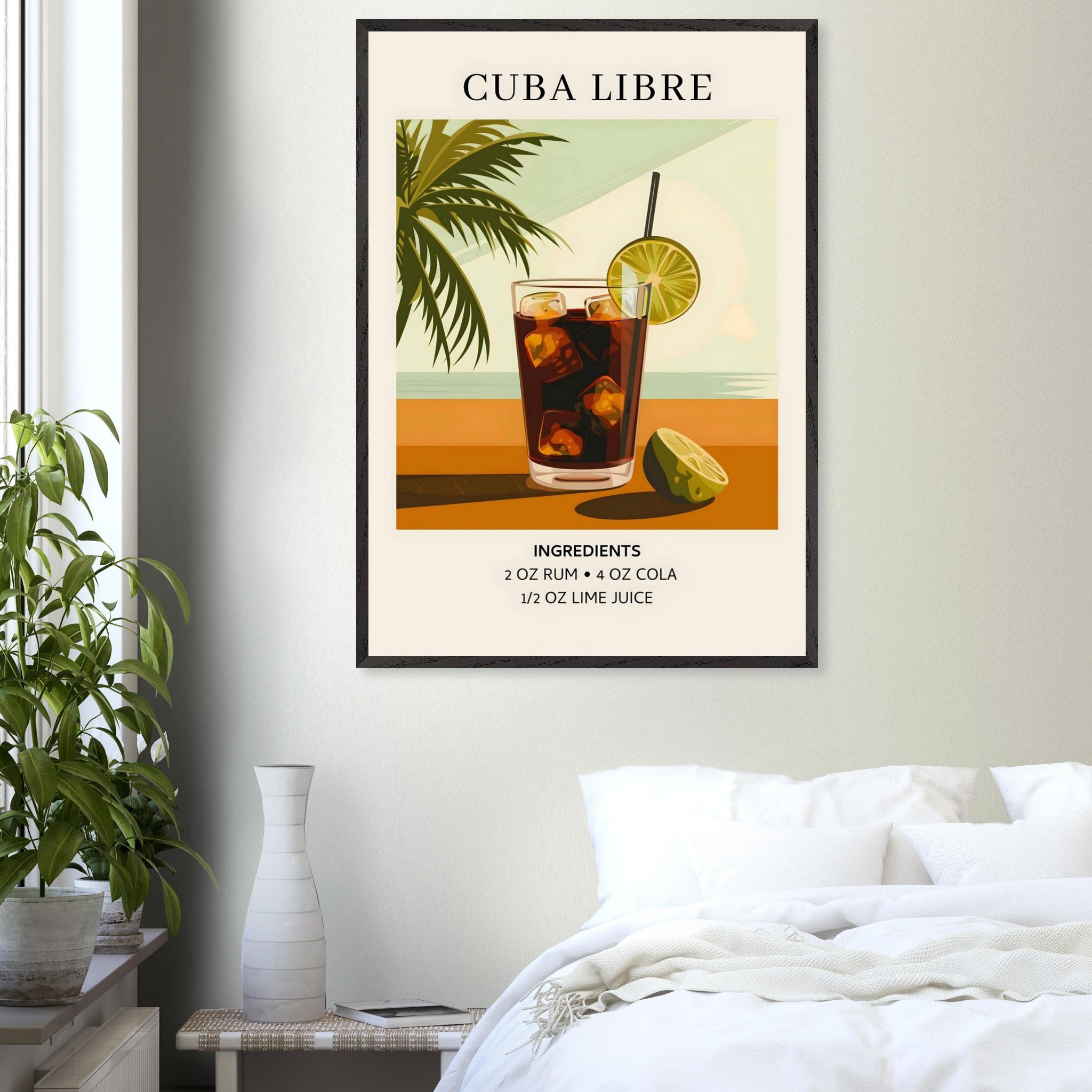 Artfulprints Poster Cuba Libre cocktail - Ingrediënten - 70x100 cm - B