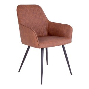 BRAM Eetkamerstoel Oravi – Set Van 2 – Bruin Leatherlook