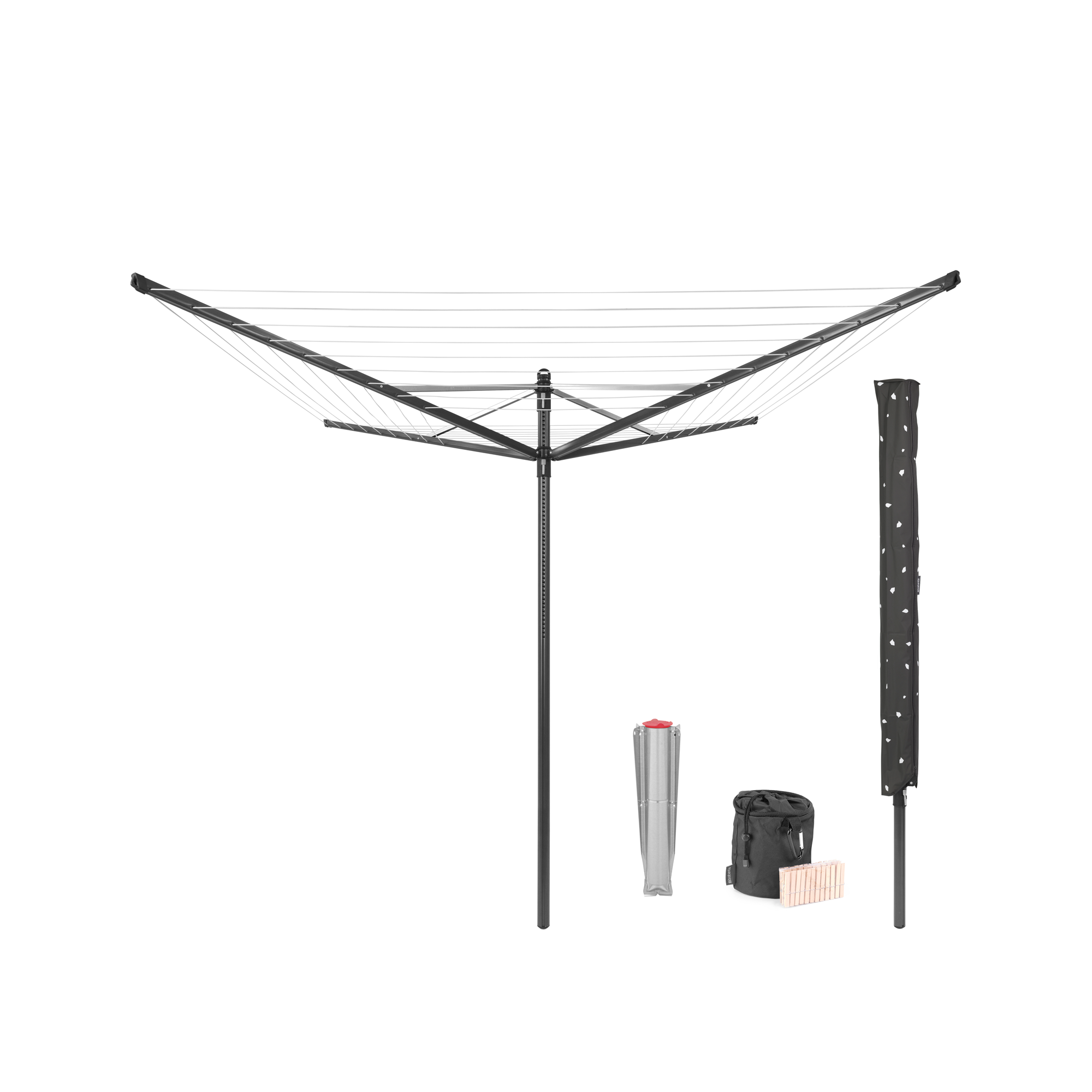 Brabantia Droogmolen Lift-O-Matic, 50 meter met metalen grondanker, do