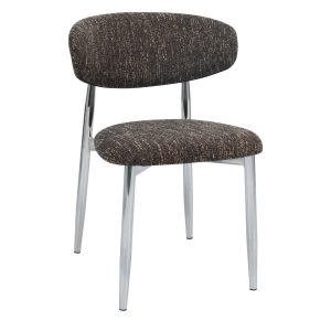 DÉJA Living Eetkamerstoel Skara – Donkerbruin/Chrome – Set van 2 DÉJA Living Eetkamerstoel Skara – Donkerbruin/Chrome – Set van 2