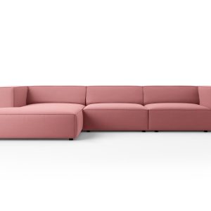 Cosmopolitan Design linker hoekbank Arendal 4-zits, flueel, zalm – 166