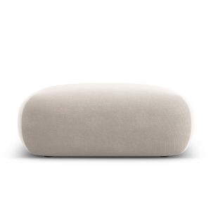 Cosmopolitan Design Poef Nolio 2-zits, flueel lichtbeige – 100x100x36c Cosmopolitan Design Poef Nolio 2-zits, flueel lichtbeige – 100x100x36c