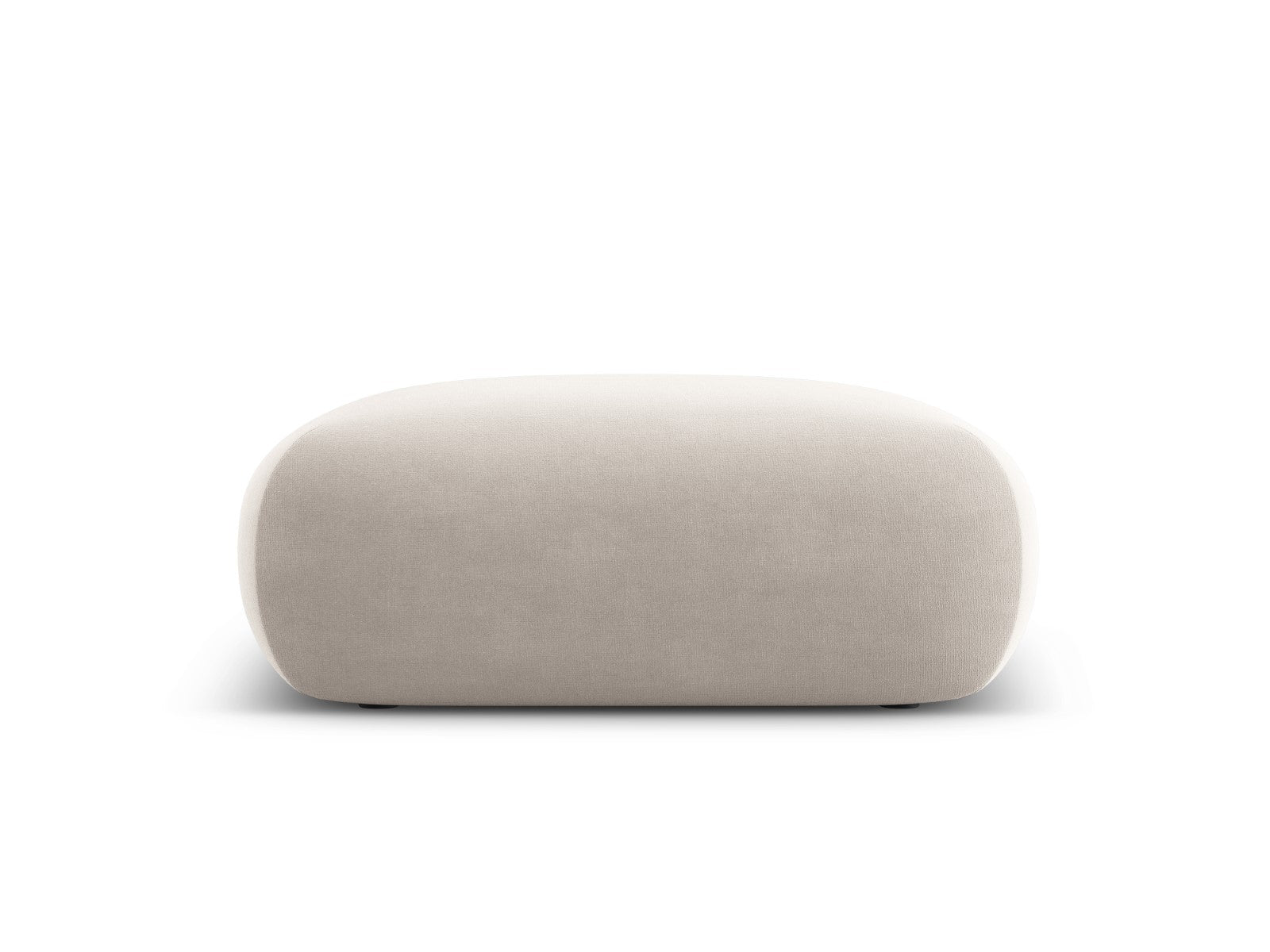 Cosmopolitan Design Poef Nolio 2-zits, flueel lichtbeige - 100x100x36c