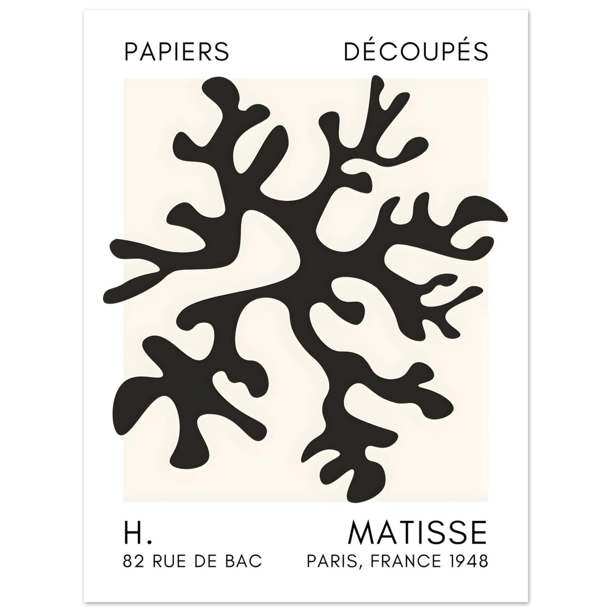 Artfulprints Poster Matisse – Dreamy coral flower black - 30x40 cm - Z