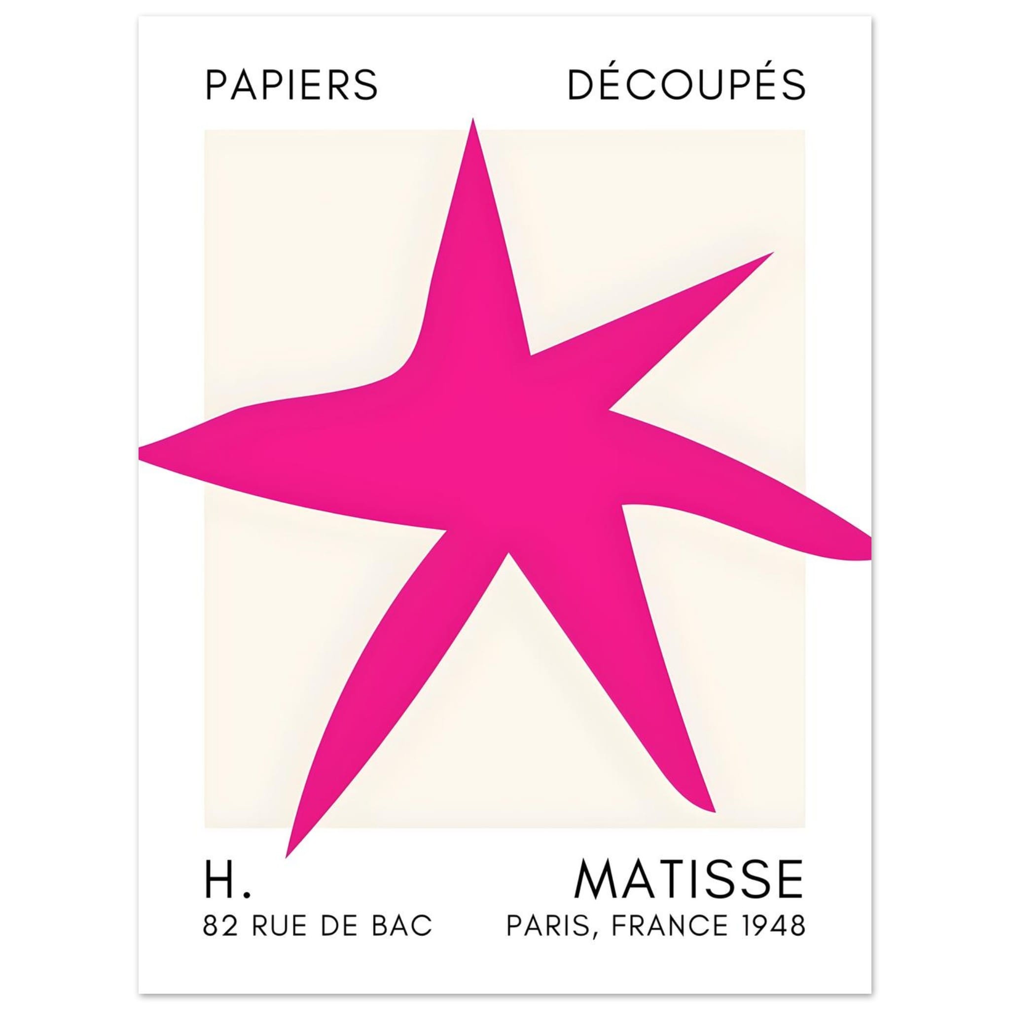 Artfulprints Poster Matisse – Star of the sea pink - 30x40 cm - Roze