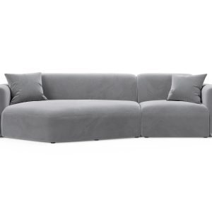 Cosmopolitan Design Modulaire hoekbank links Strino 3-zits, flueel gri Cosmopolitan Design Modulaire hoekbank links Strino 3-zits, flueel gri