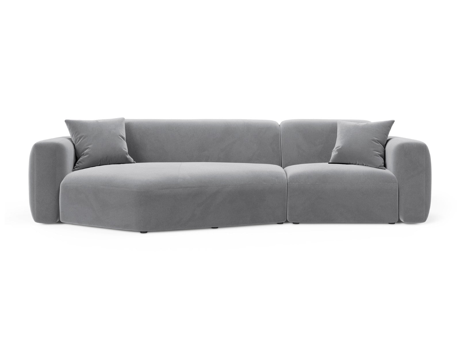 Cosmopolitan Design Modulaire hoekbank links Strino 3-zits, flueel gri